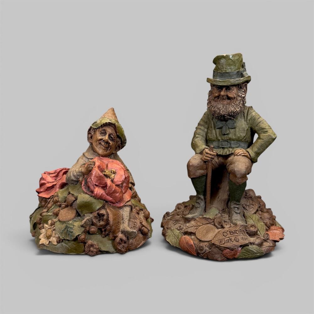 Lot of 2 Tom Clark Gnome Figurines O'Brian #1084 Leprechaun Cairn Studio